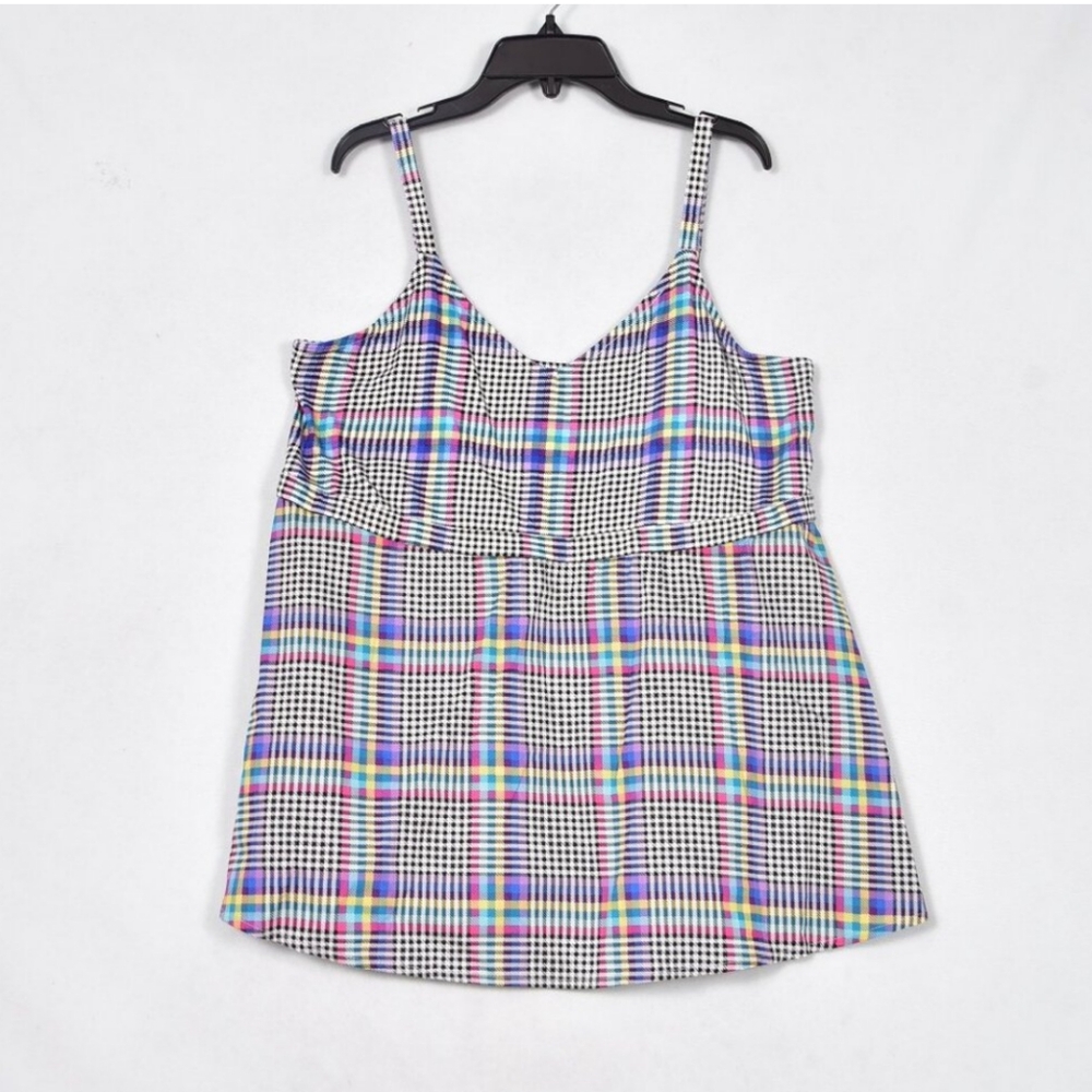 Torrid Super Soft knit A-line tank top swing  plaid Sz 2